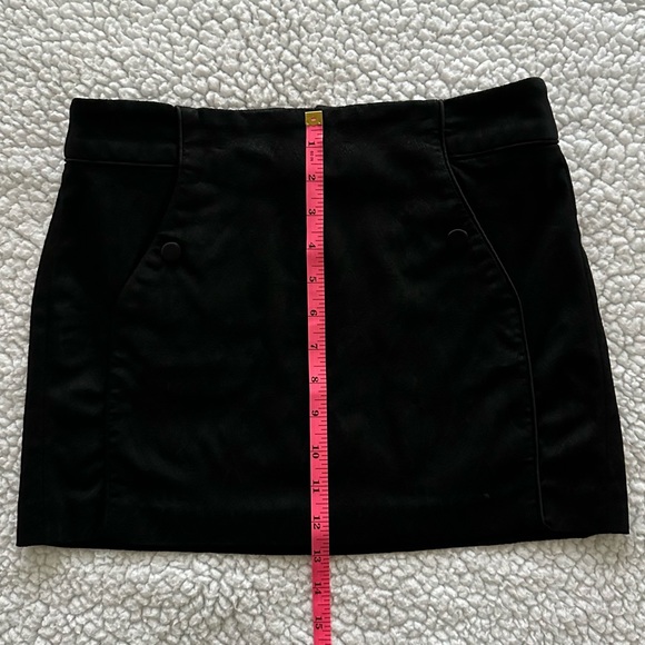 Y2K Bebe black mini skirt filigree paisley pattern buttons pockets zipper VTG 0 - Picture 9 of 11